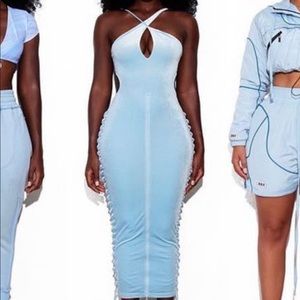 Bbx brand blue velvet maxi